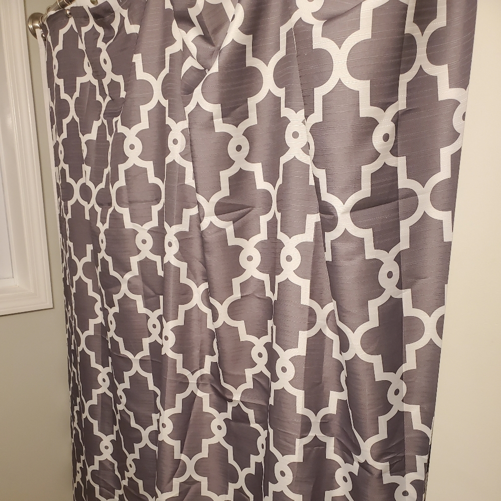 Grey Quatrefoil Shower Curtain